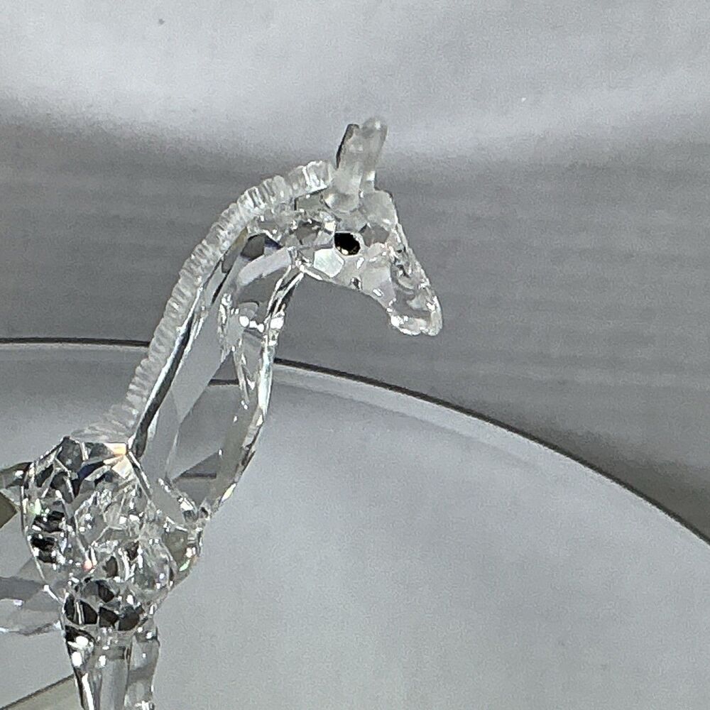 Swarovski Crystal BABY GIRAFFE 7603 Clear New In Box 5.5" Retired W/ Mirror - Picture 4 of 7